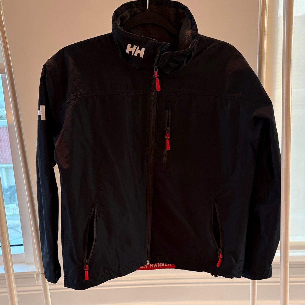 Helly Hansen Navy Blue Jacket with Red Zipper Pulls